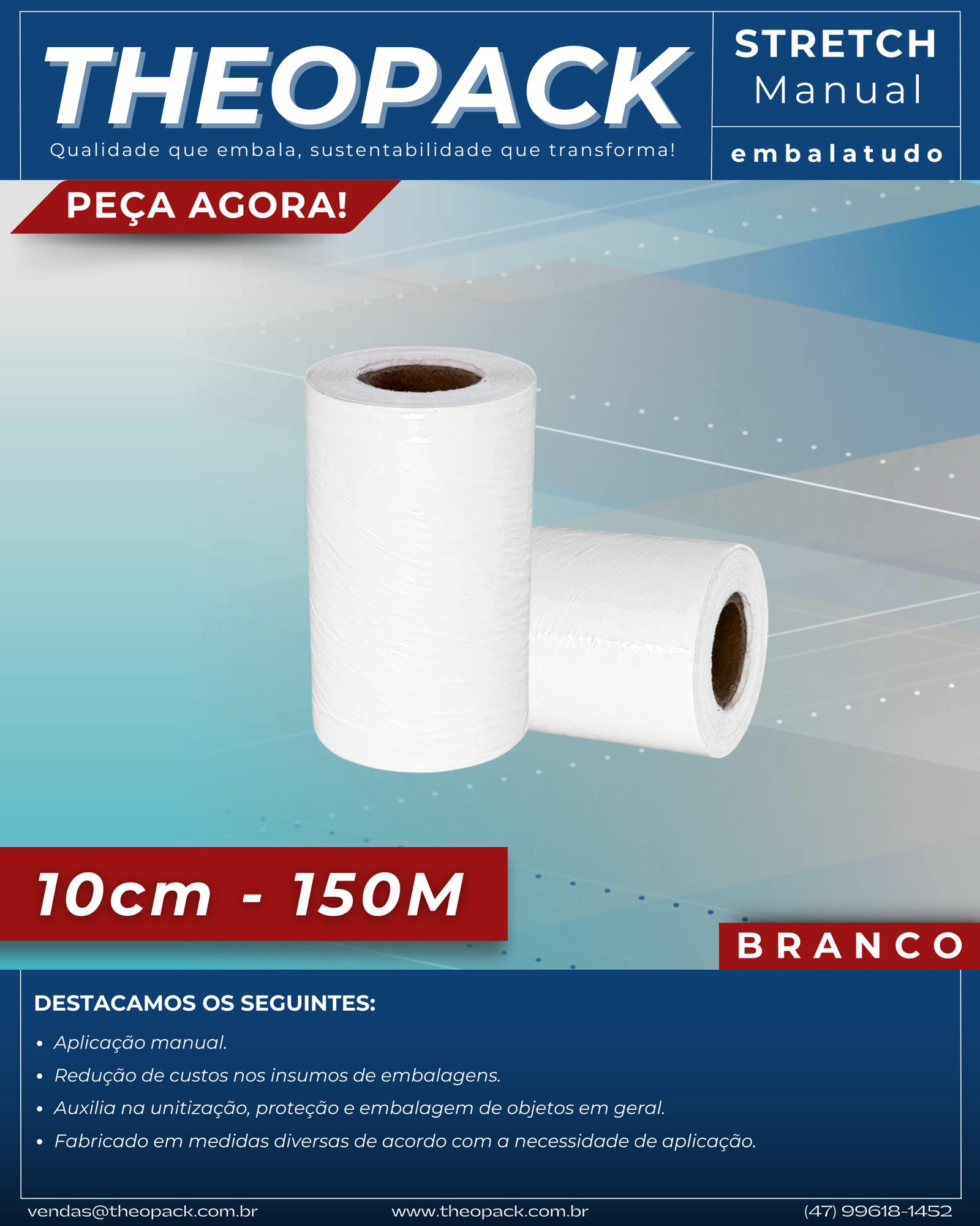 Filme Stretch Branco 100mm