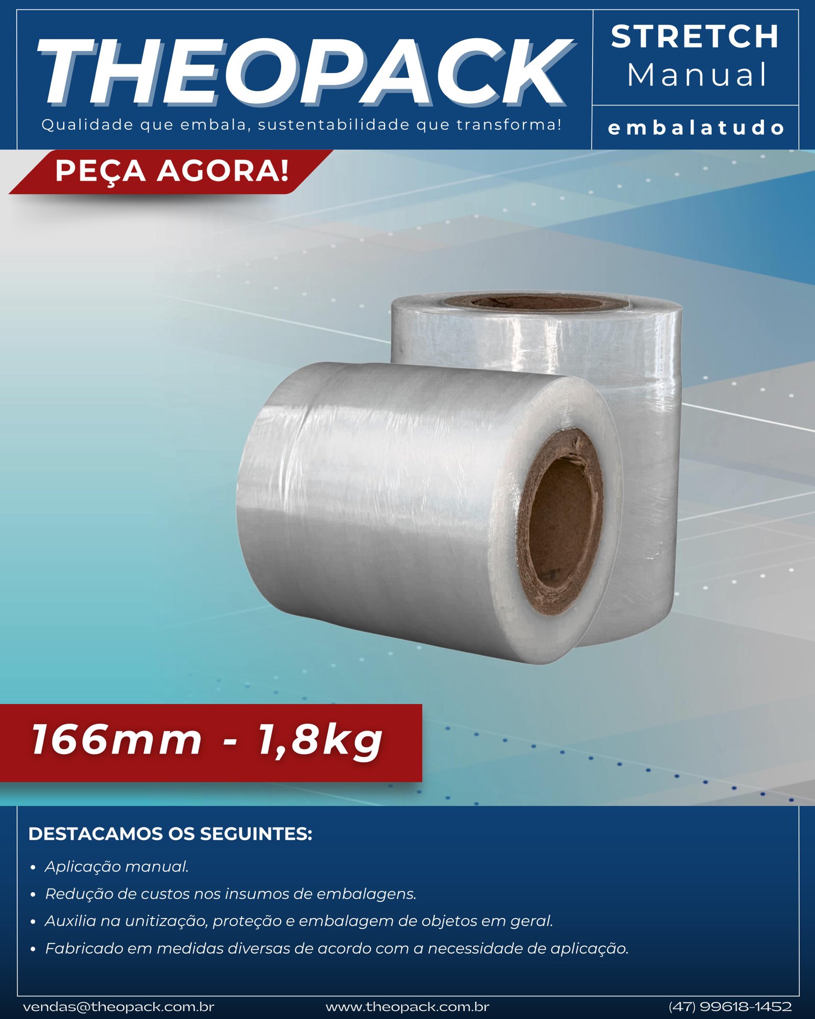 Filme Stretch 166mm Tubete 3