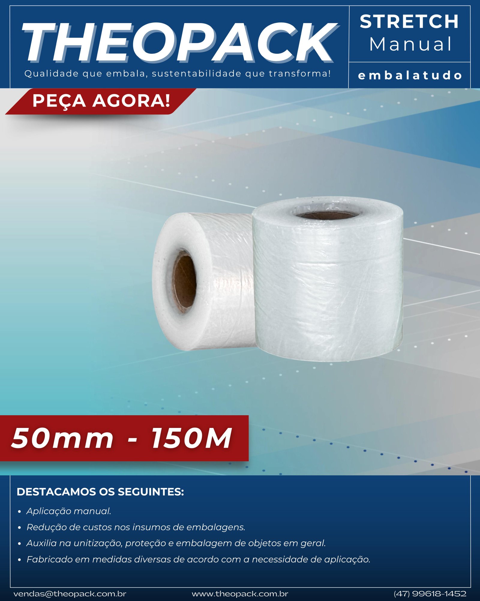 Filme Stretch 50mm 150M