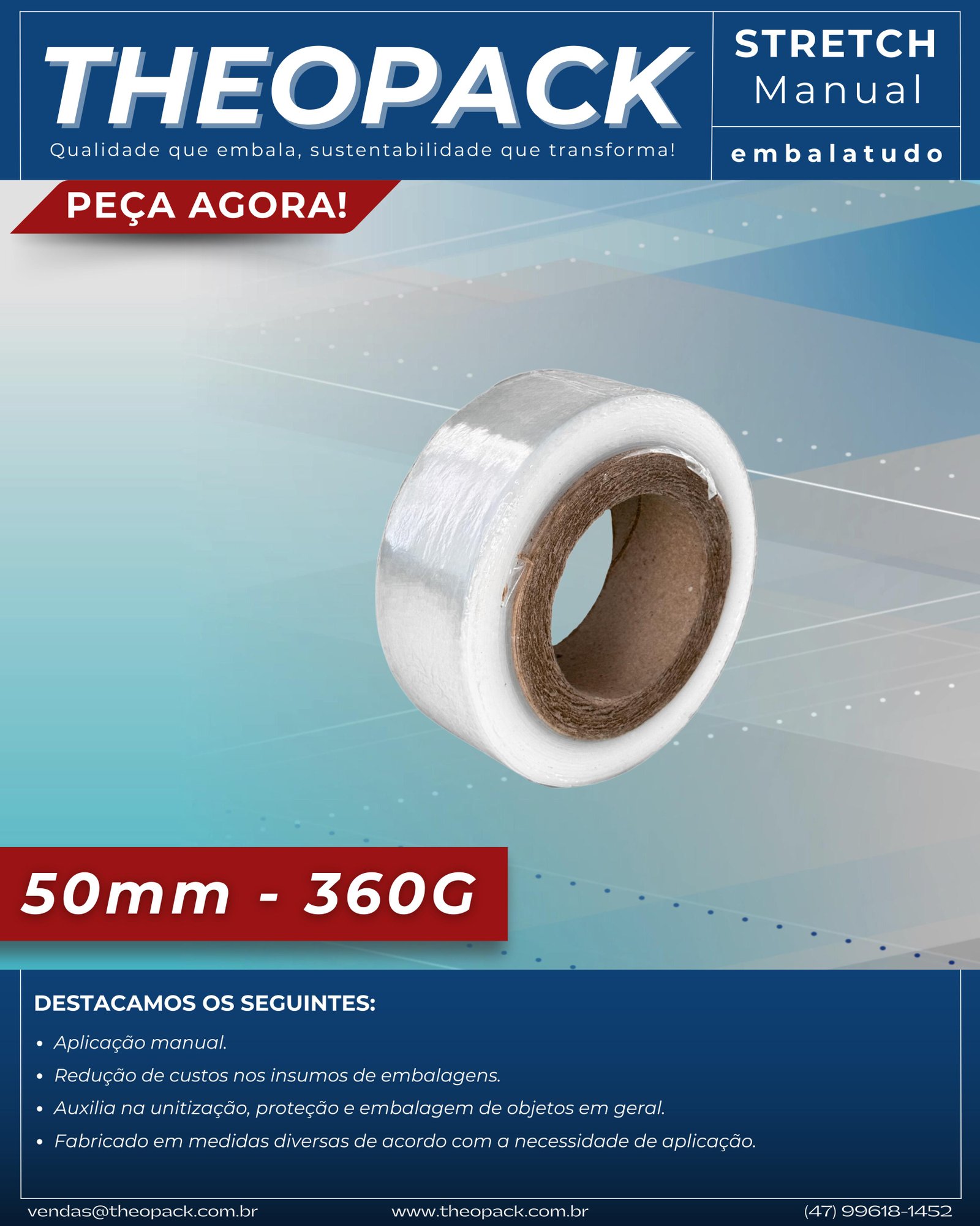 Filme Stretch 50mm Tubete 3