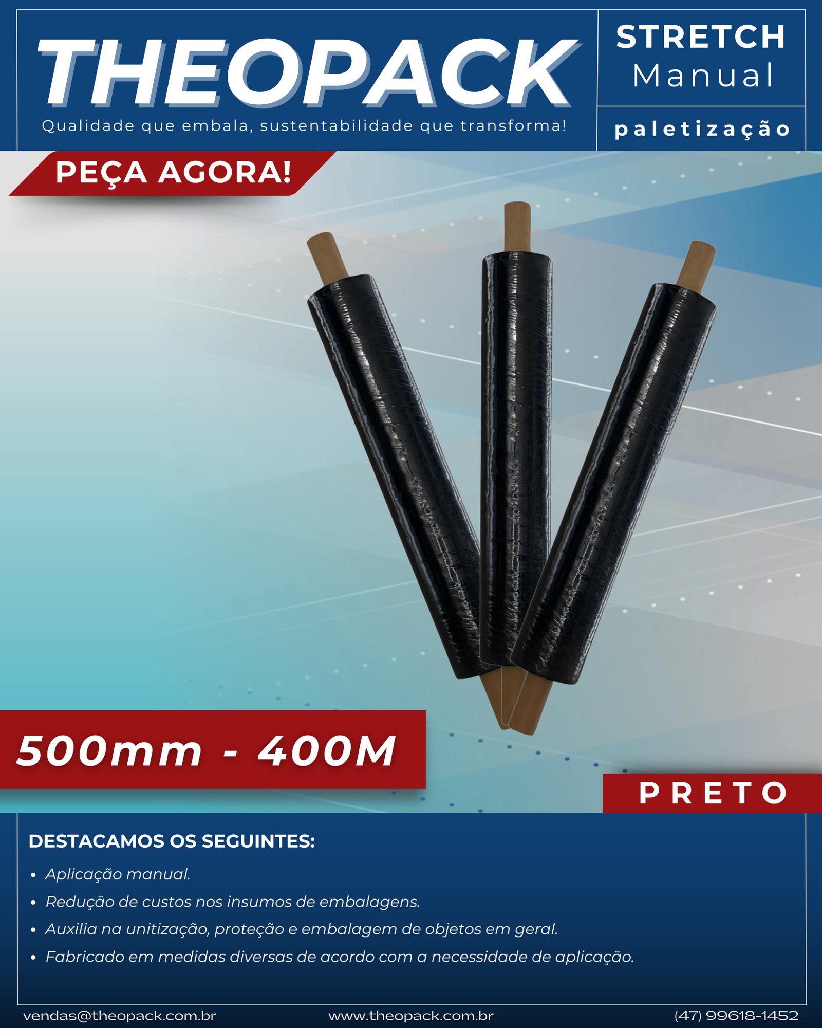 Manopla 500mm Preto